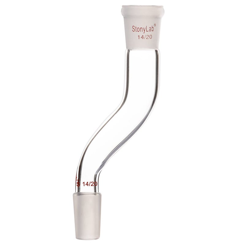 stonylab Glass Offset Laboratory Adapter, Borosilicate Glass Offset Adapter with Standard 14/20 Joints for Laboratory Lab Supply - Image 1